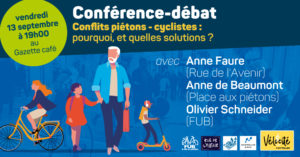 Conférence-débat  : Conflits piétons - cyclistes : pourquoi, et quelles solutions ?